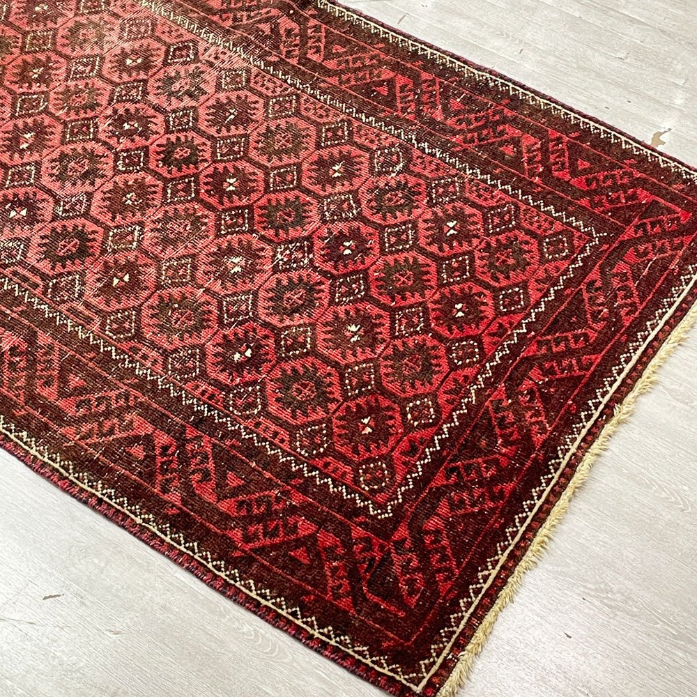 ビンテージ Vintage トライバルラグ ビンテージラグ 160×100cm レッド イラン トルクメニスタン ●