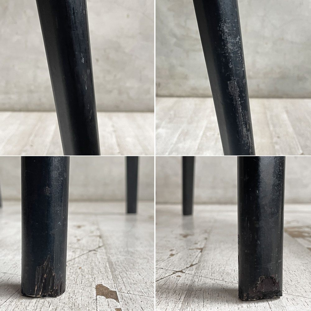 天童木工 TENDO インパラチェア Impala Chair ダイニングチェア ブラック レザー 本革 佐々木敏光 ジャパニーズミッドセンチュリーモダン A  ♪