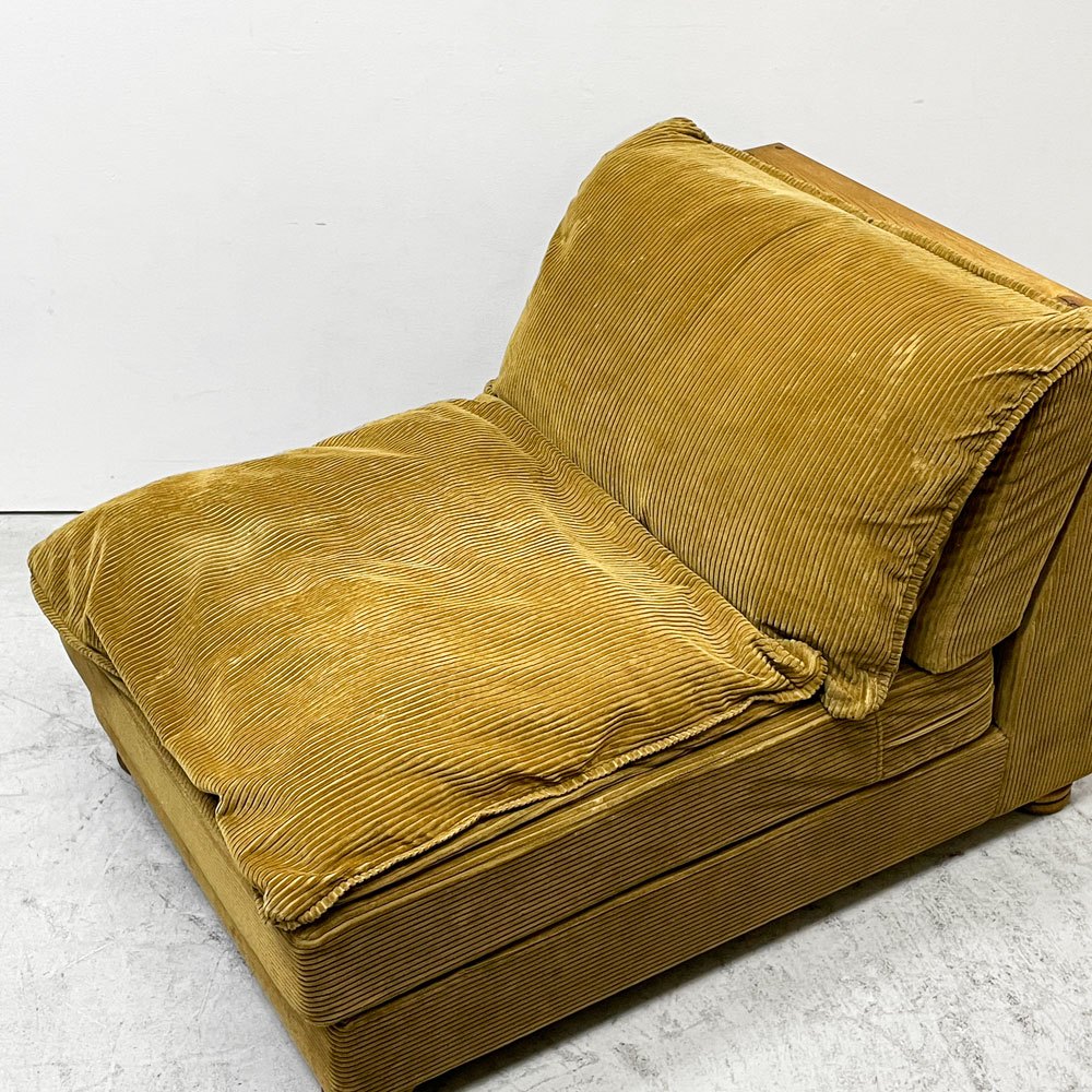 トラックファニチャー TRUCK FURNITURE HNSOFA 1Pソファ ナラ材 無垢材 F-21 グリーンコーデュロイ 定価￥258,060- ●