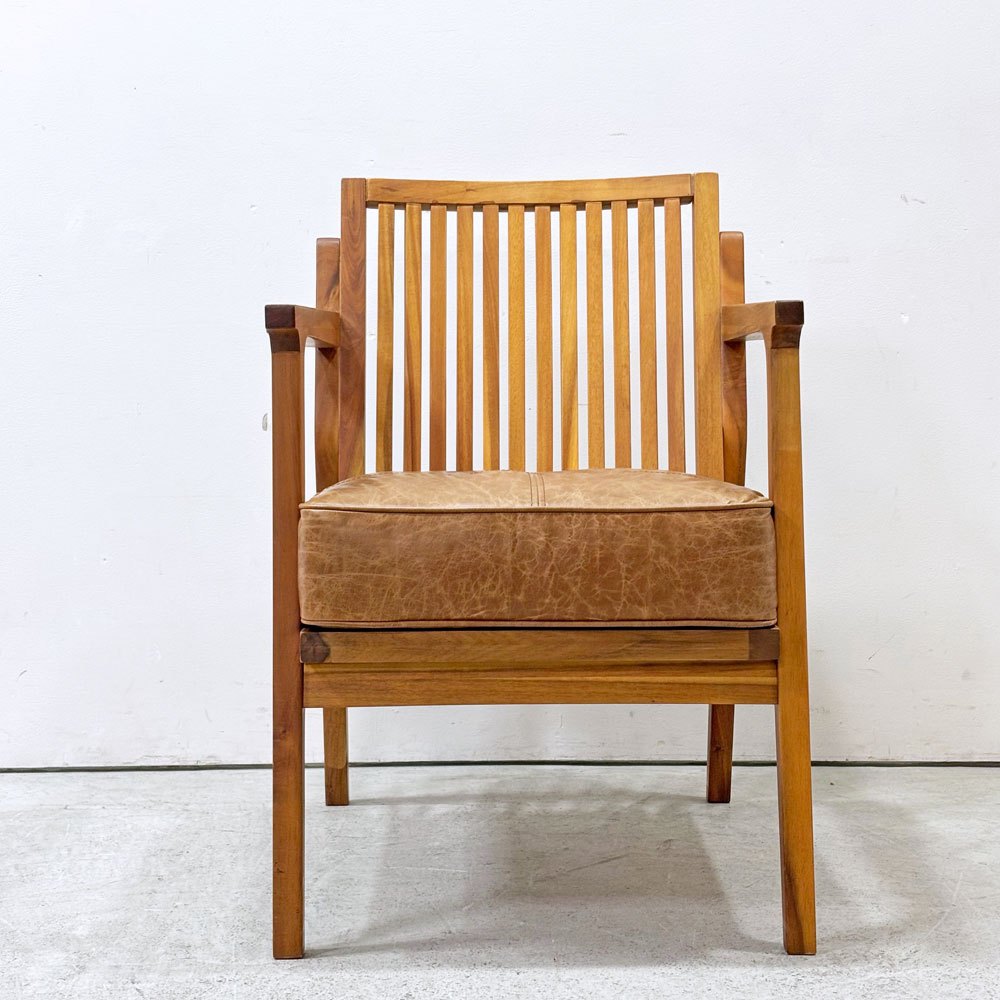 ダブルティー WTW アペルト チェア APERTO CHAIR NT アームチェア ラウンジチェア 1Pソファ レザー ブラウン  西海岸 ウエストコースト ●