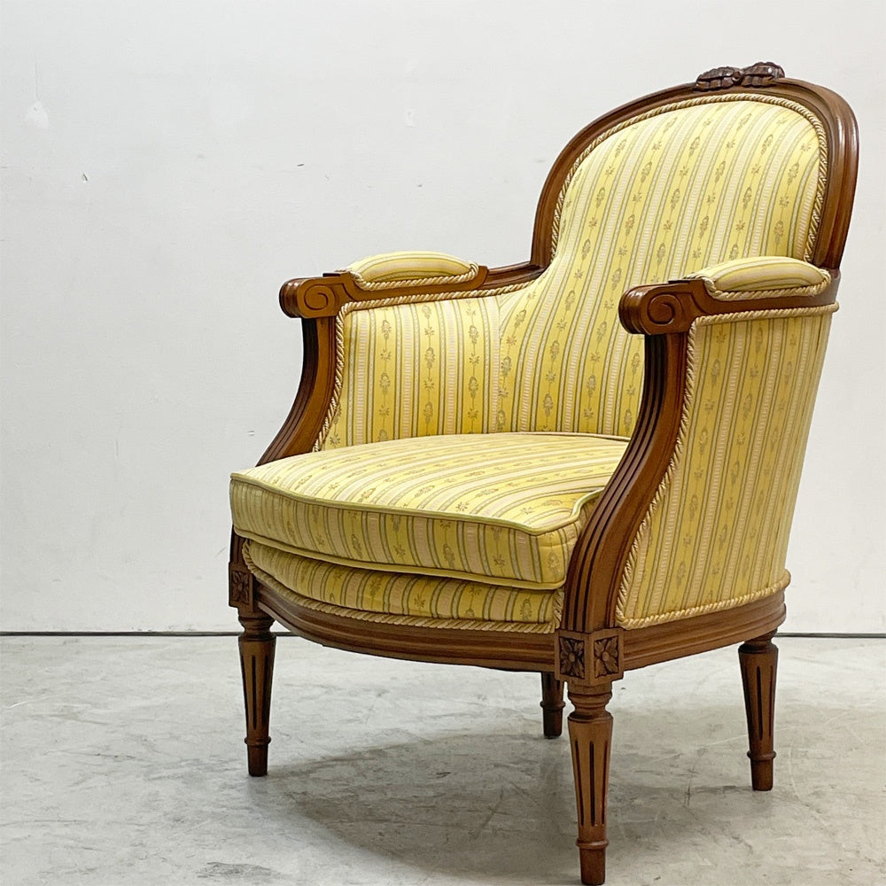 クラシカルデザイン Classical Design  1人掛けソファ ファブリック フルーディング彫り ヨーロピアンクラシカルデザイン B ●