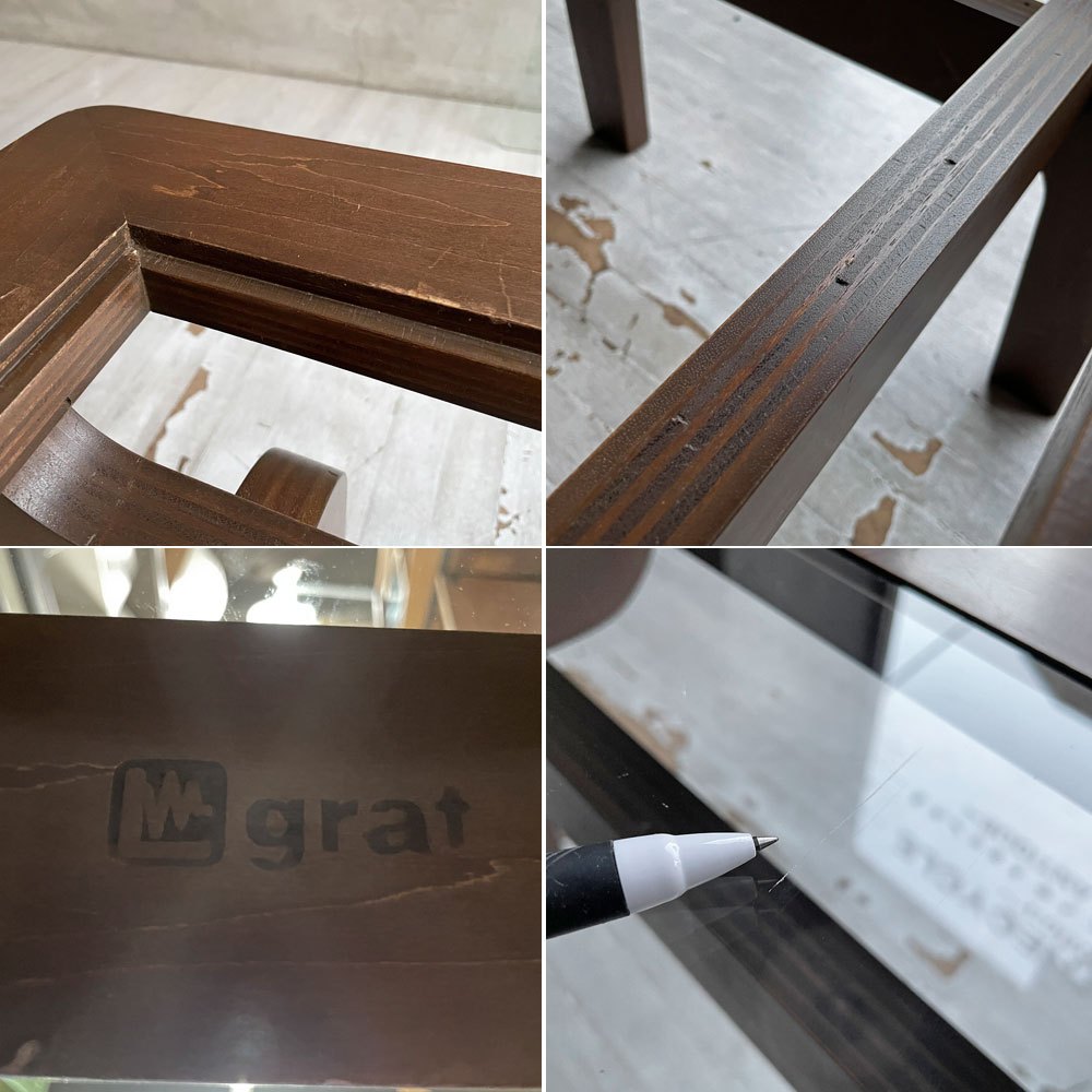 グラフ graf ナラティヴ Narrative サブロク 3/6 コーヒーテーブル ワイド Coffee Table Wide w120cm ブラウン ガラス天板 ローテーブル シナ材 定価¥176,000- ♪