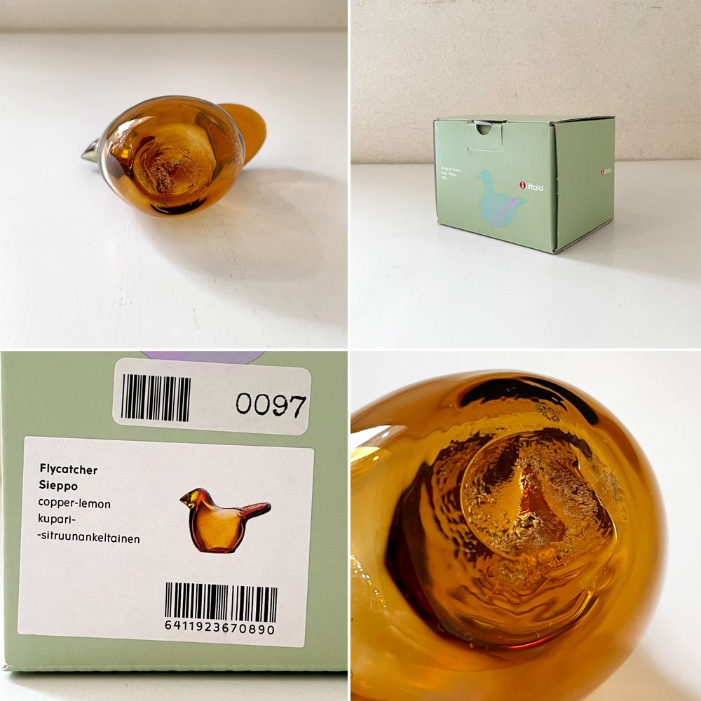 イッタラ iittala バーズバイトイッカ Birds by Toikka シエッポ Sieppo コッパー×レモン 箱付 オイバ・トイッカ イッタラバード 定価￥41,800- ◎