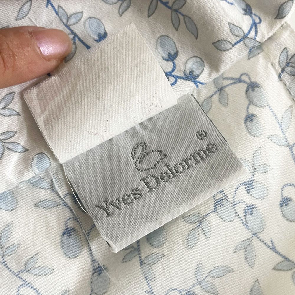 イヴドローム Yves Delorme クッションカバー  ピローケース ブルーフラワー フランス ●
