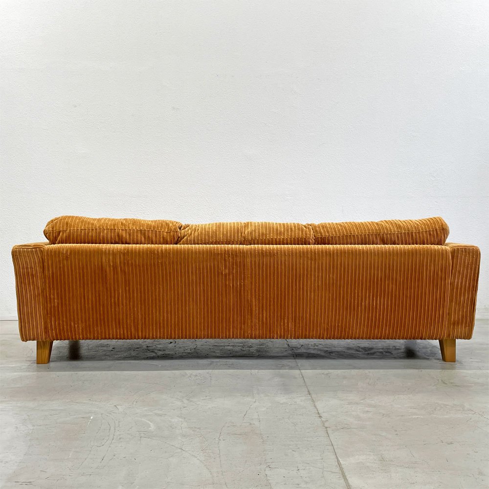 アクメファニチャー ACME Furniture ジェティ フェザー 3シーターソファ マスタード JETTY FEATHER SOFA コーデュロイ W230cm 定価390,500円〓