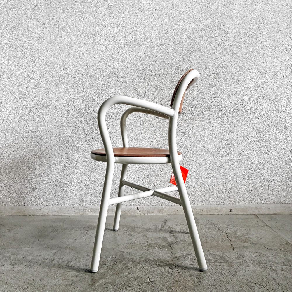 マジス MAGIS パイプチェア Pipe Chair Wood ダイニングチェア ウッドシート アーム付 ホワイト×ライトビーチ ジャスパー・モリソン 未使用品 定価￥119,900- 〓