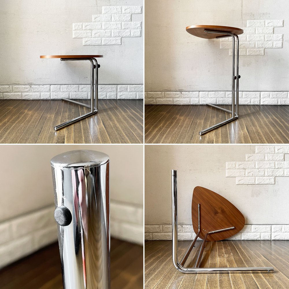 テクタ TECTA サイドテーブル K22 SIDE TABLE ウォールナット材 昇降式 アレキサンダー・カルダー ドイツ バウハウス ACTUS取扱 定価￥92,400- ◎