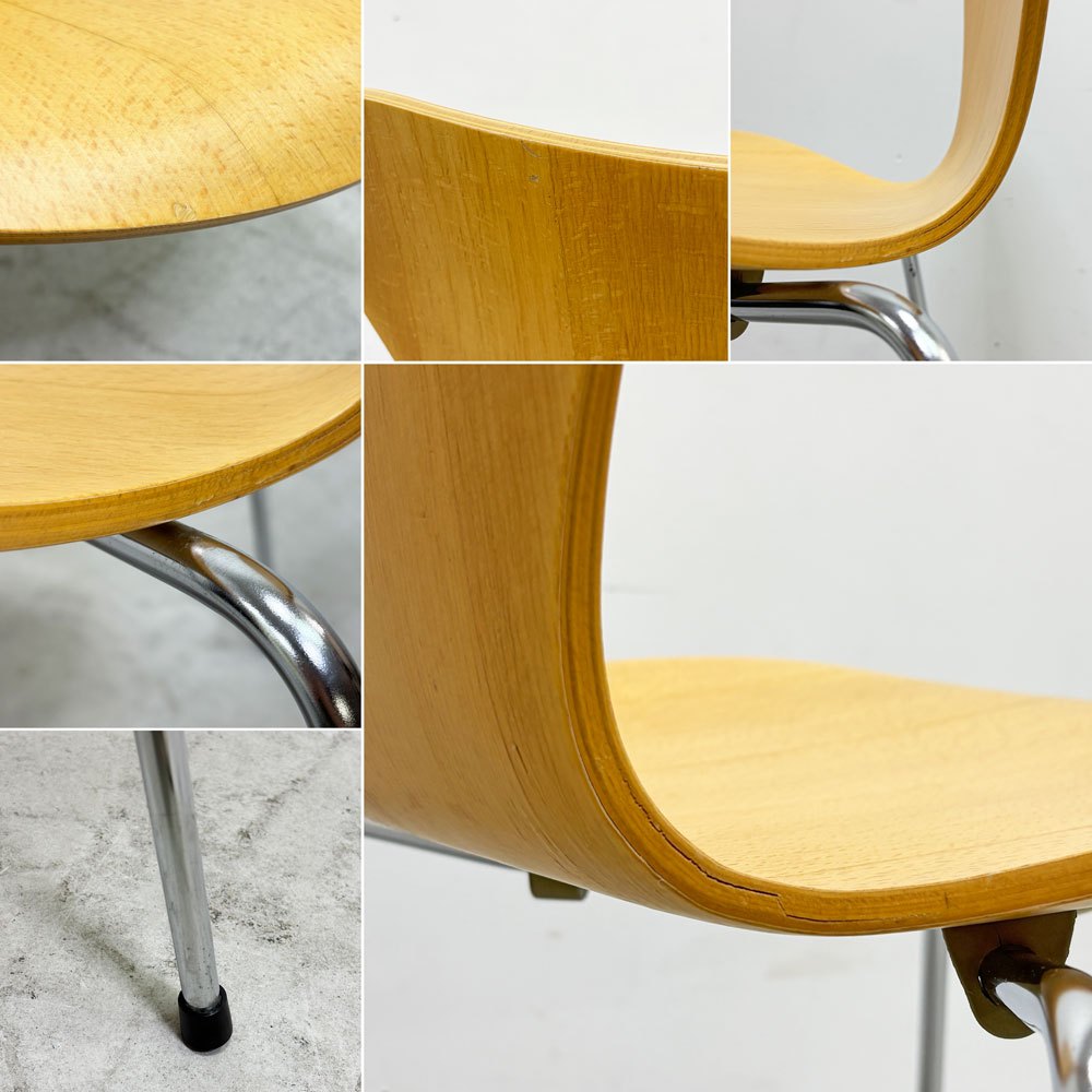 フリッツハンセン Fritz Hansen 3107 セブンチェア ラッカー仕上げ スタッキング アルネ・ヤコブセン デンマーク 北欧家具 ビンテージ A ●