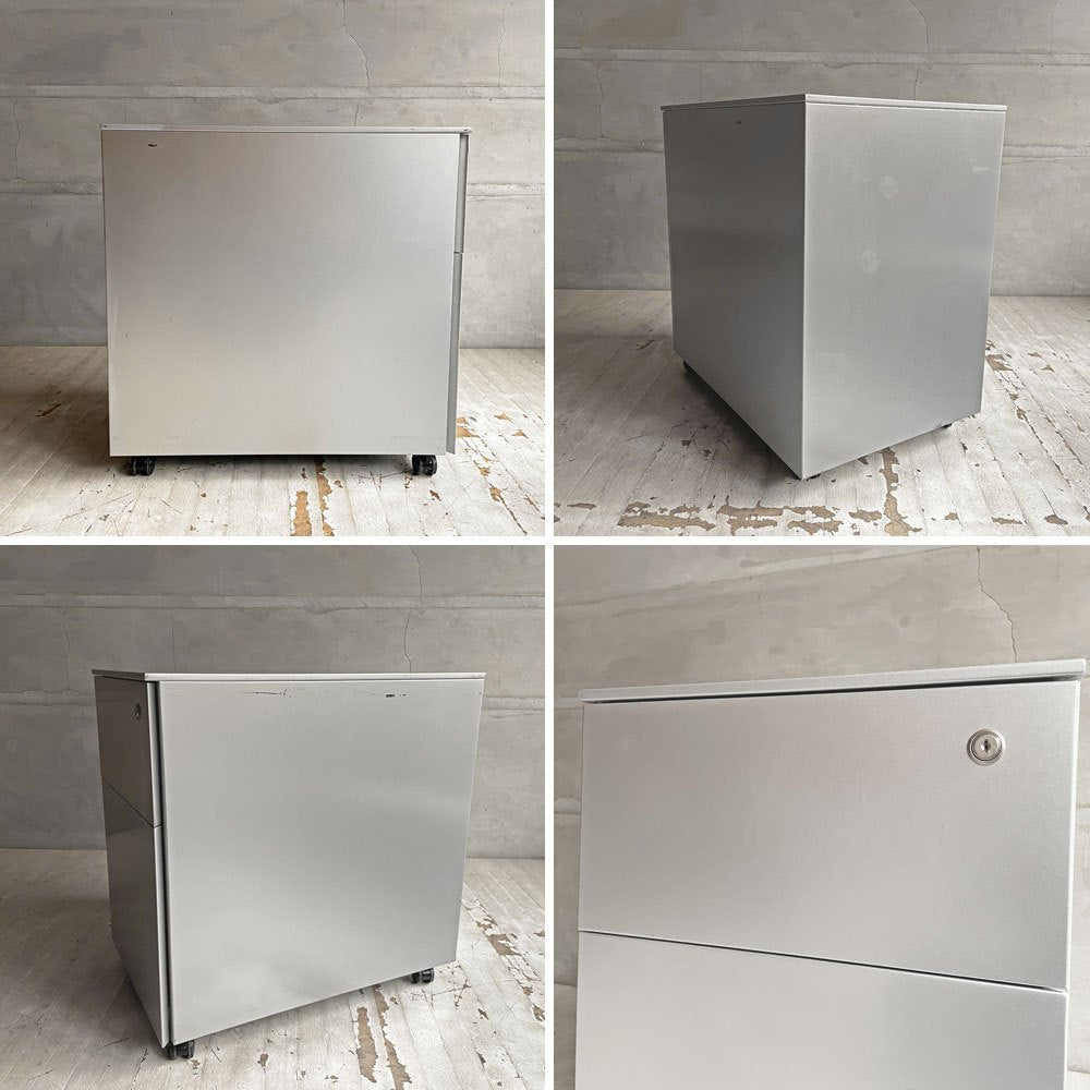 カッシーナ Cassina ixc. AFドロワー AF DRAWER デスクキャビネット ワゴン 鍵付き トレー付属 キャスターロック機能付き イタリア ミニマルデザイン B ♪