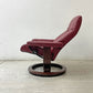 エコーネス EKORNES コンサル Consul ストレスレスチェア stressless リクライニングチェア オットマン付き クラシック レザー Mサイズ 2017年製 B ●