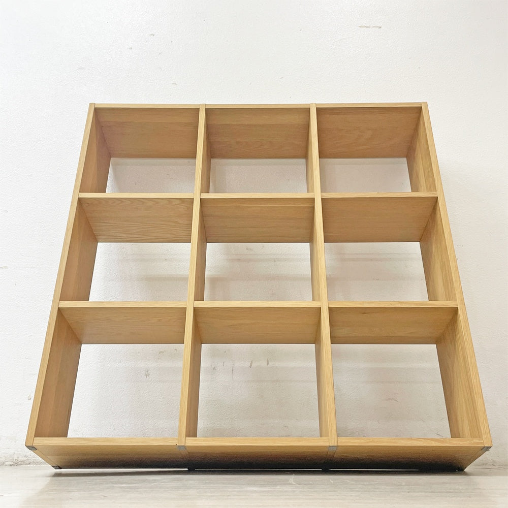 無印良品 MUJI スタッキングシェルフ オープンシェルフ 本棚 飾り棚 3列3段 オーク材 ●