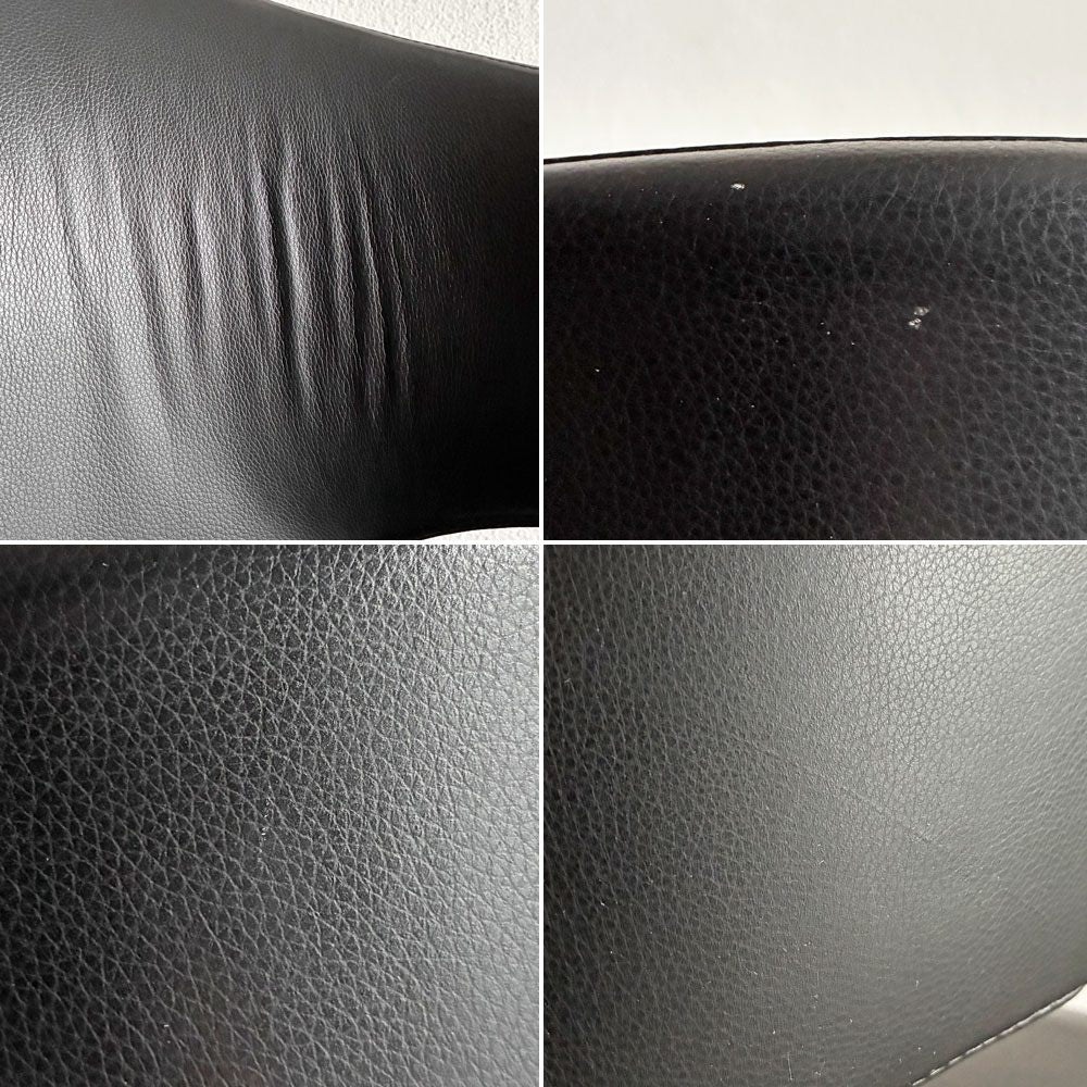 カッシーナ Cassina オラ 367 HOLA アームチェア ダイニングチェア 本革 ブラックレザー ハンス・ウェッツスタイン イタリア 定価￥429,000- 〓