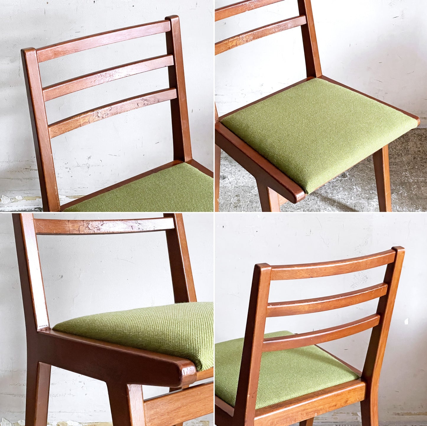 UKビンテージ UK Vintage ラダーバック ダイニングチェア ファブリックシート 英国家具 ■