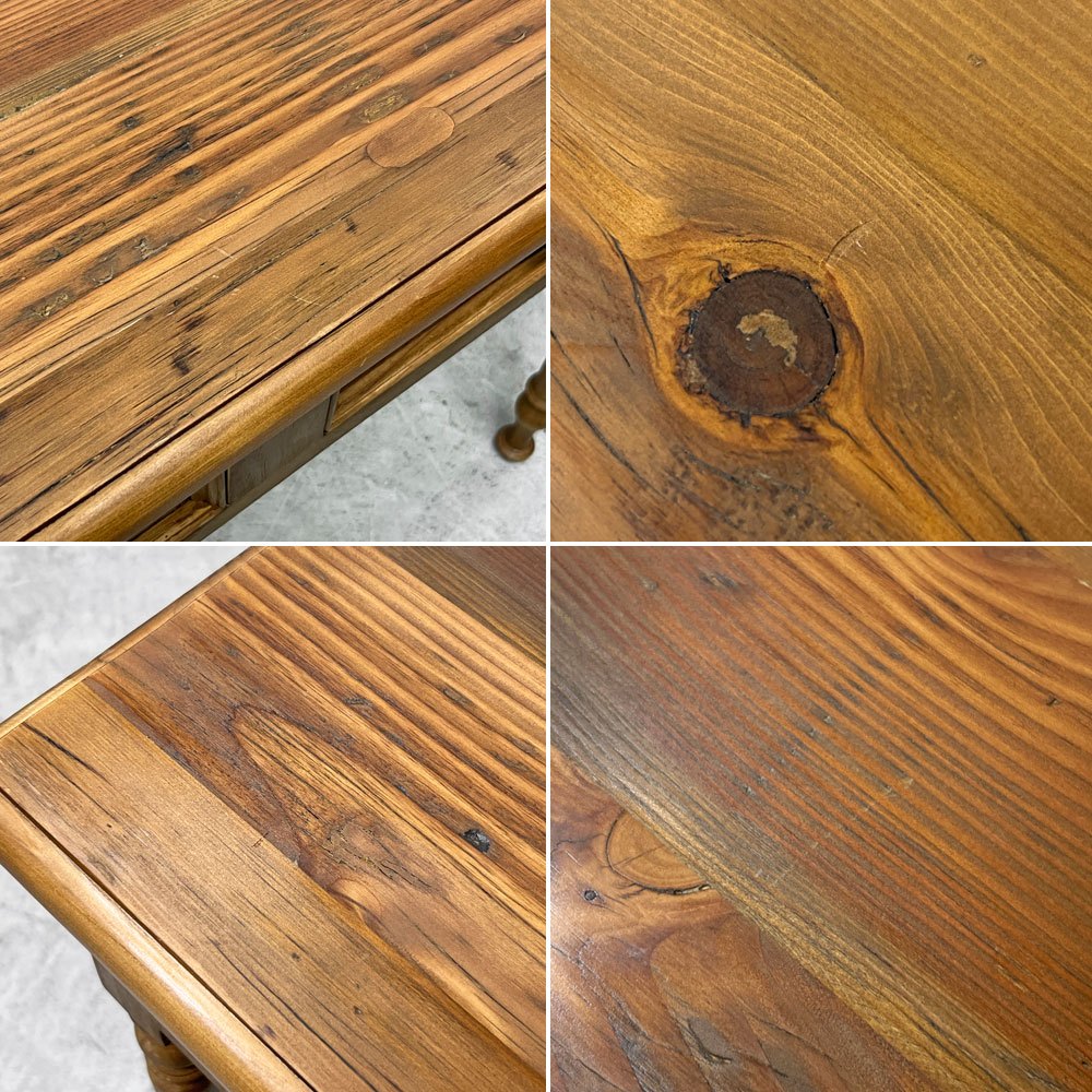 クラッシュゲート CRASHGATE ノットアンティークス Knot antiques オリザデスク ORIZA DESK 杉古材 ろくろ脚 クラシカルデザイン 廃番 ●