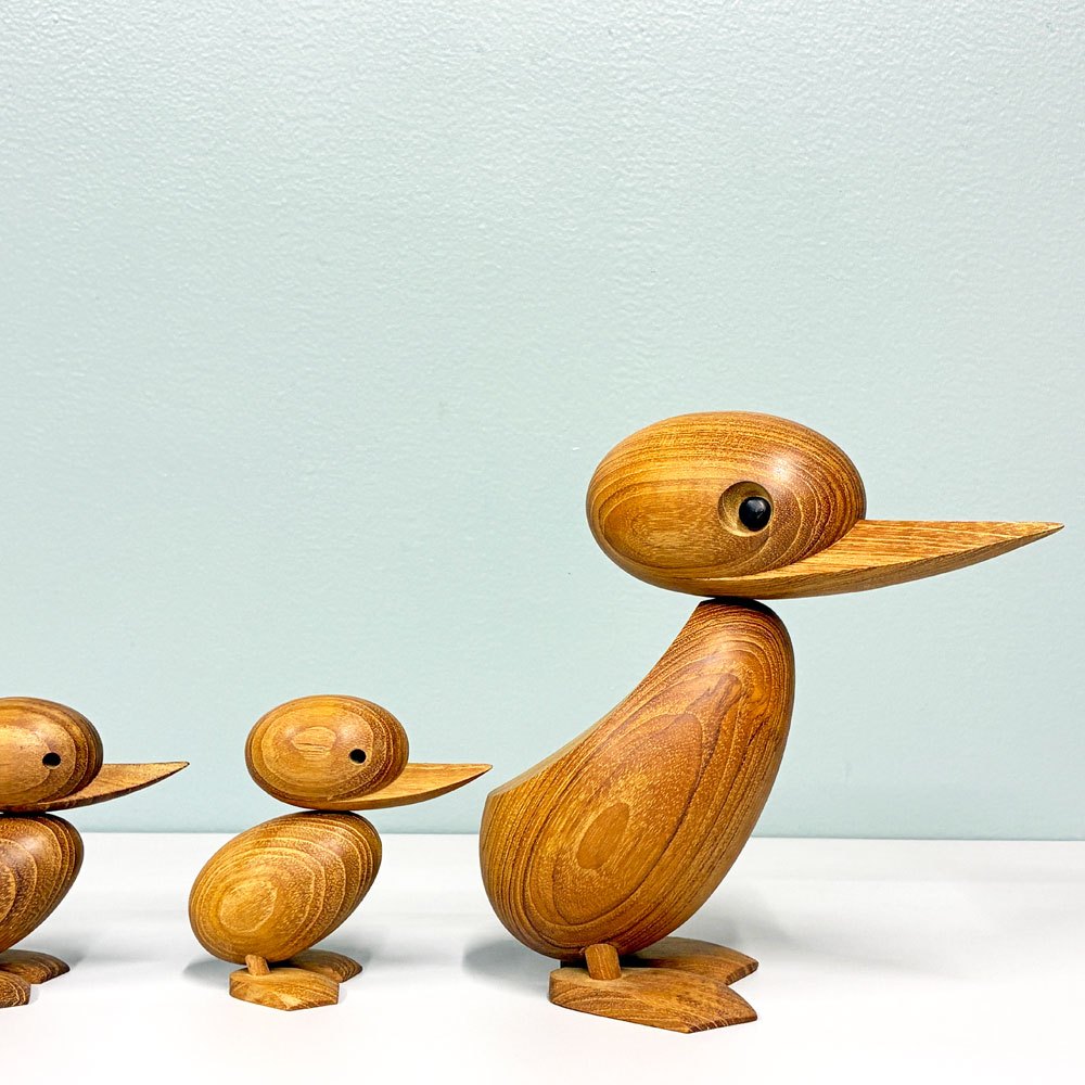 アーキテクトメイド Architectmade ダック Duck チーク無垢材 オブジェ H18cm ハンス・ボーリン Hans Bolling デンマーク 北欧雑貨 定価￥32,450- ◎