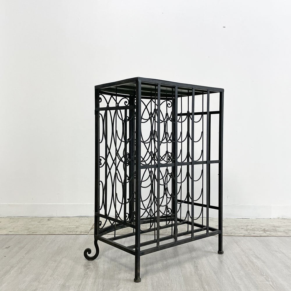 クラシカルデザイン Classical Design アイアン ワインラック アール・ヌーヴォー 両開き ブラック ●