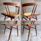 桜製作所 グラスシートチェア GRASS SEATED CHAIR アームチェア ウォールナット無垢材 い草 ジョージ・ナカシマ George Nakashima 焼印有り ♪