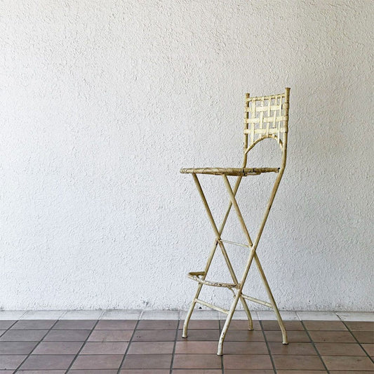 ビンテージ Vintage アイアン カウンターチェア ハイスツール フォールディング 折り畳み フレンチスタイル 屋外使用可 ◇