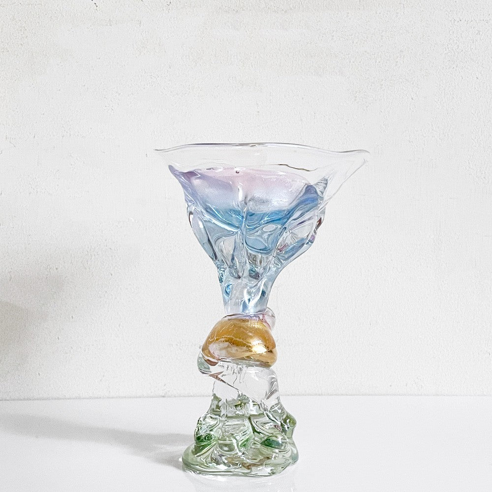河内 あさこ KAWACHI Asako CAT COMPOTE コンポート皿 ガラス 金彩 オブジェ 現代作家 ■