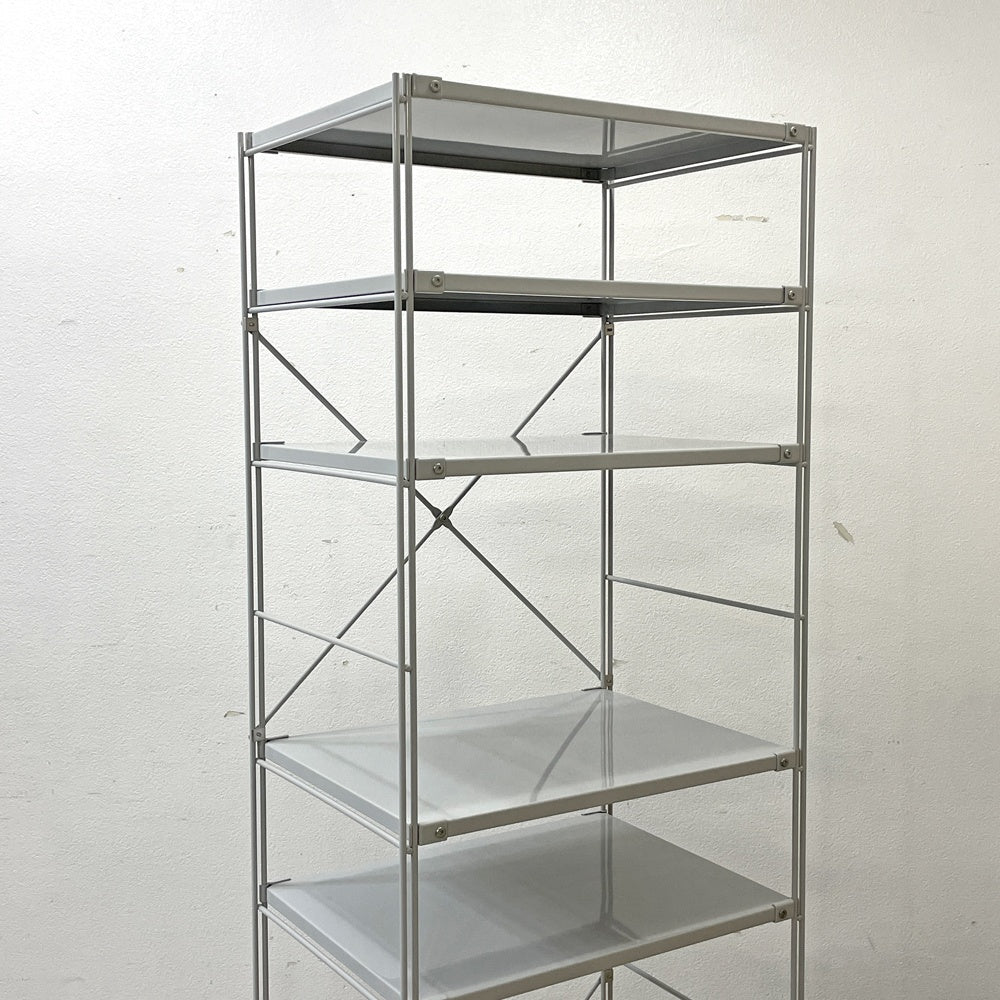 無印良品 MUJI スチールユニットシェルフ オープンシェルフ スチール棚 5段 W58 H175cm ●
