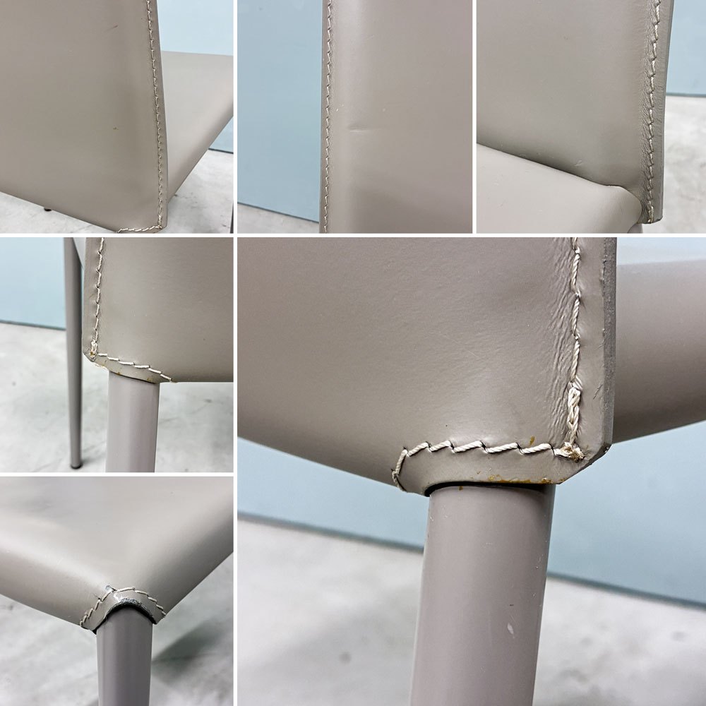 カリガリス Calligaris ボヘム BOHEME ダイニングチェア トープ 再生レザー ミニマル モダン イタリア  B ◎