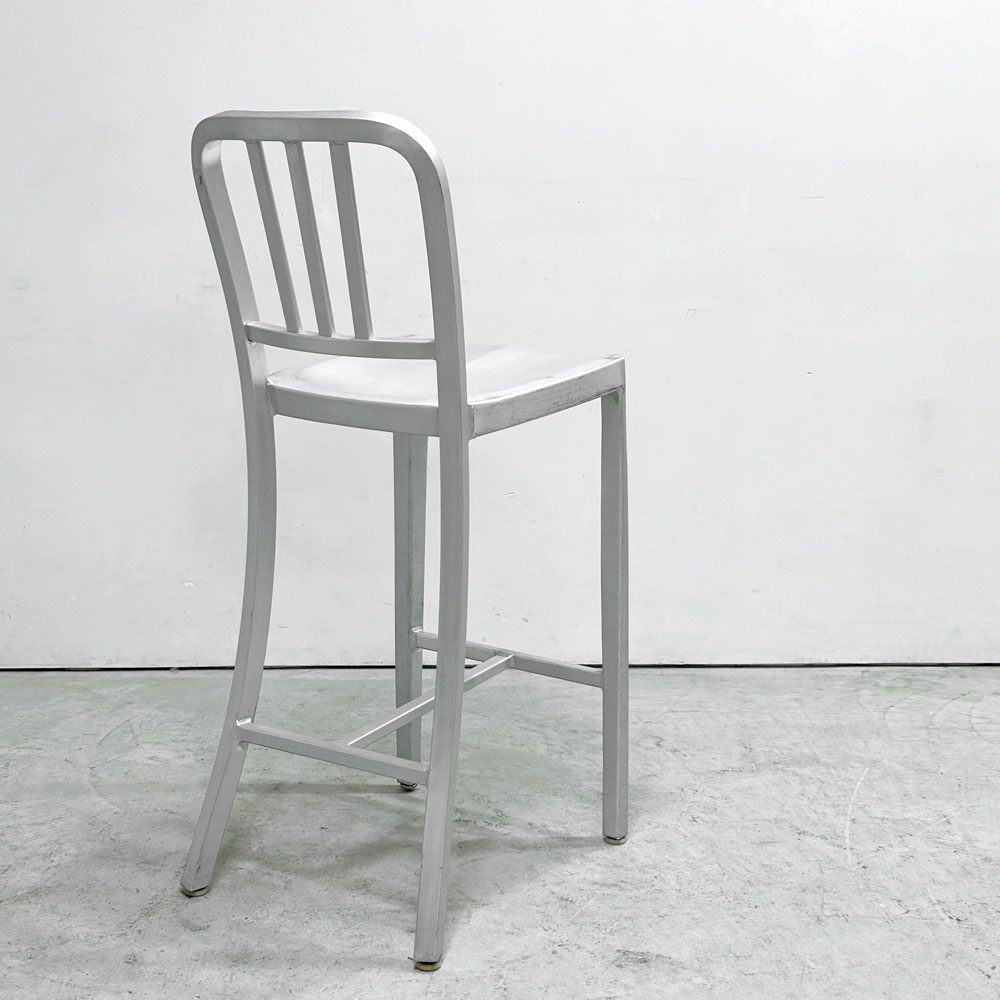 ネイビーバースツール Navy BarStool カウンターチェア アルミニウム インダストリアル リプロダクト A ●