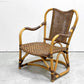 カザマ KAZAMA ルロット アームチェア Lurot Arm Chair ラタン 籐家具 ベージュ系 クッション付き インドネシア 定価￥48,800- C ●
