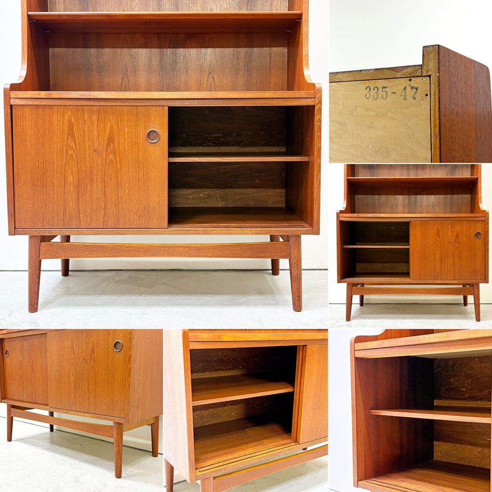ボーンホルムス・モーベルファブリック Bornholms Mobelfabrik チーク材 ブックシェルフ 4段 本棚 飾り棚 H182cm ヨハネス・ソース デンマーク 北欧ビンテージ ●