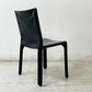 カッシーナ Cassina キャブチェア 412 CAB CHAIR アームレス 本革 ブラック マリオ・ベリーニ MoMA 永久展示品 イタリアモダン 定価￥308,000- A ●