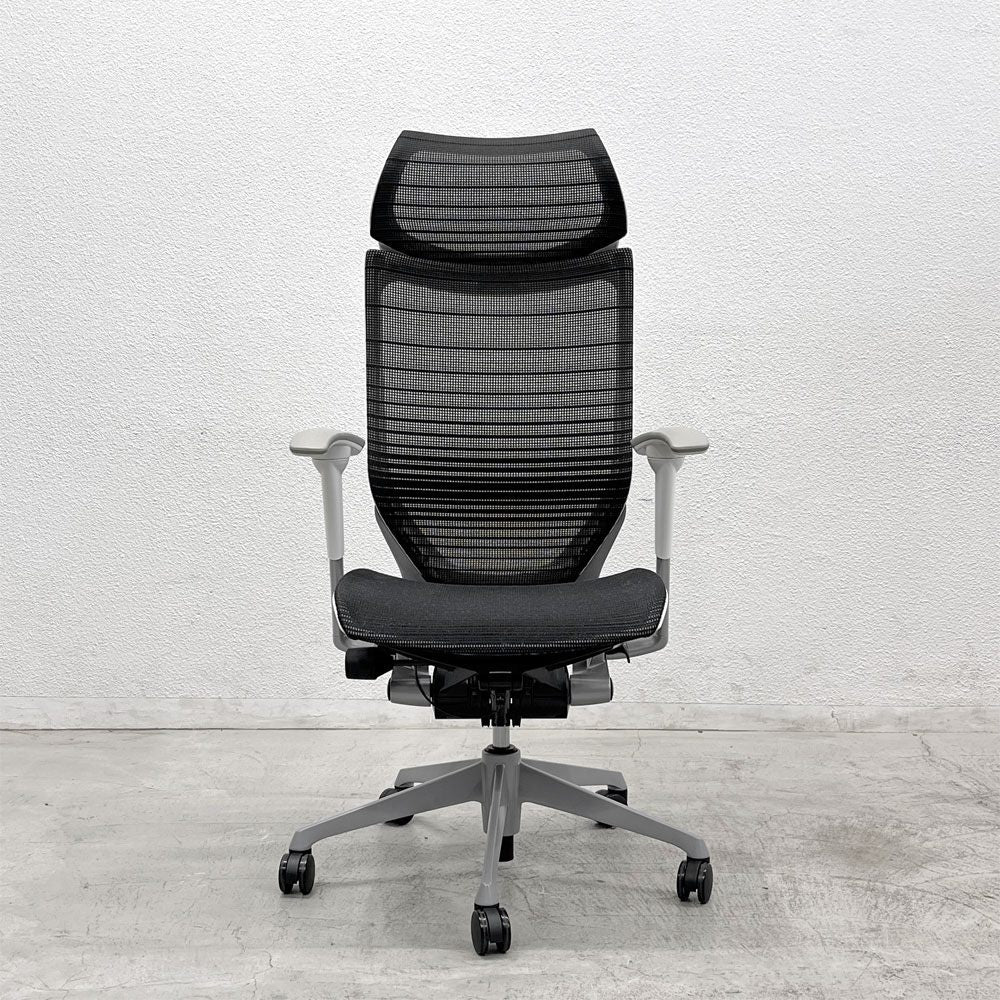 オカムラ okamura バロンチェア Baron Chair CP87BW エクストラハイバック オフィスチェア 固定ヘッドレスト アジャストアーム ジョルジェット・ジウジアーロ 〓