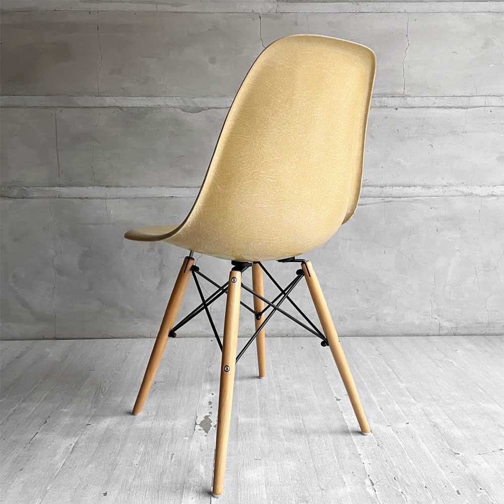 ハーマンミラー Herman Miller サイドシェルチェア セカンド 2ndビンテージ FRP オークルライト バタースコッチ ドゥエルベース イームズ ミッドセンチュリー ♪
