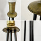USビンテージ Vintage ファイバーシェード×ミルクガラスシェード フロアライト 真鍮＆スチールベース H147cm アトミック ミッドセンチュリーデザイン ◎