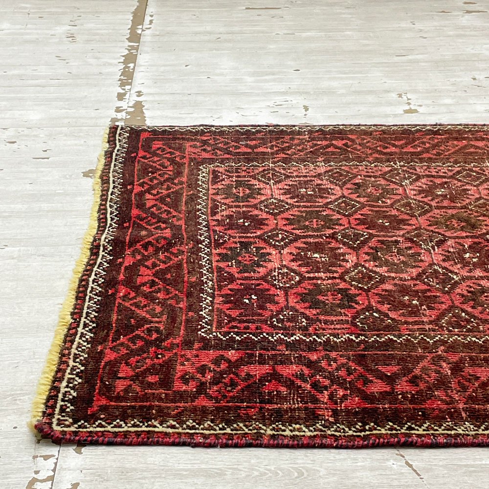 ビンテージ Vintage トライバルラグ ビンテージラグ 160×100cm レッド イラン トルクメニスタン ●