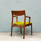 木蔵 BOKURA ピーチェア P chair ハーフアーム ダイニングチェア ウォールナット ファブリックシート イエローグリーン 北欧モダン 定価￥43,890- A ◎