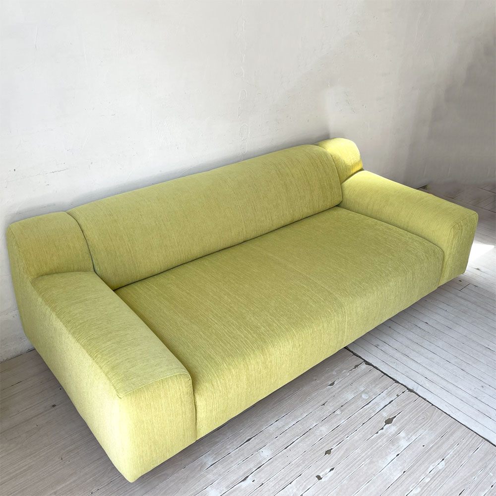 イデー IDEE プレジール PLAISIR 3人掛け ソファ イエローグリーン ファブリック ローバック 廃番カラー 参考価格￥139,900- ★