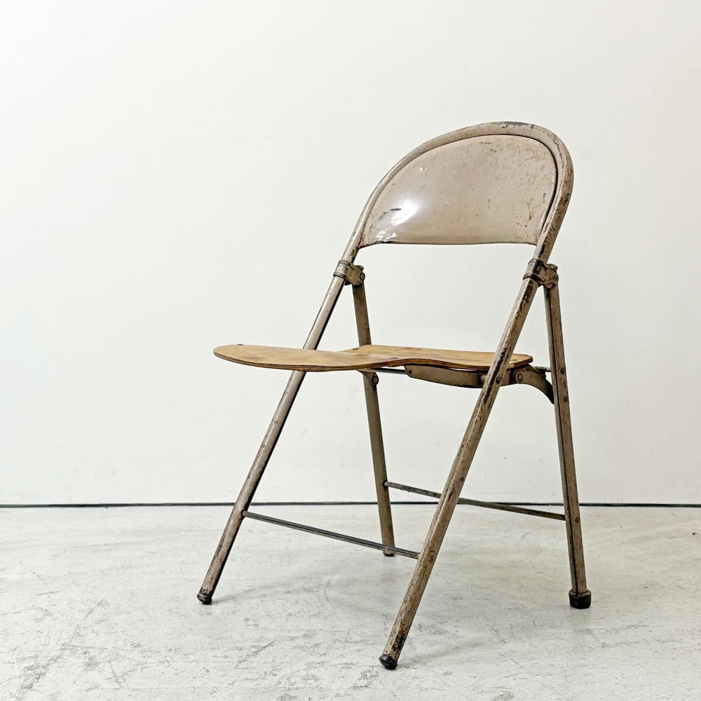 アメリカンシーティングカンパニー AMERICAN SEATING COMPANY フォールディングチェア プライウッド × スチール USビンテージ D ●