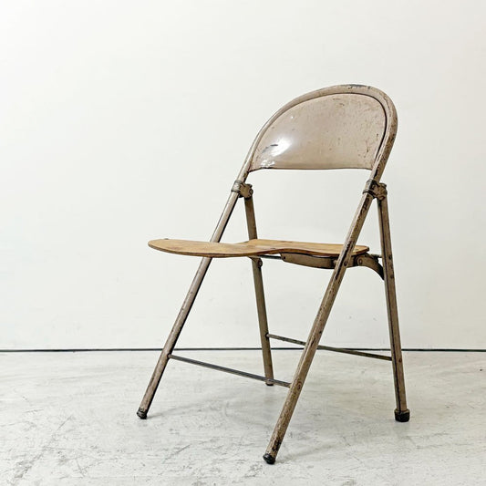 アメリカンシーティングカンパニー AMERICAN SEATING COMPANY フォールディングチェア プライウッド × スチール USビンテージ D ●