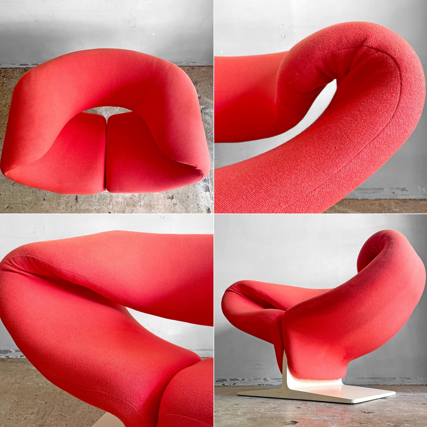 アーティフォート Artifort リボンチェア Ribbon Chair ビンテージ ラウンジチェア ピエール・ポラン Pierre Paulin 名作 希少ウッドベース ミッドセンチュリー ■