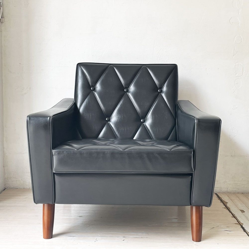 カリモク60 karimoku60 ロビーチェア スタンダードブラック 1Pソファ 1シーター レトロモダン ミッドセンチュリー 定価￥75,130- ★