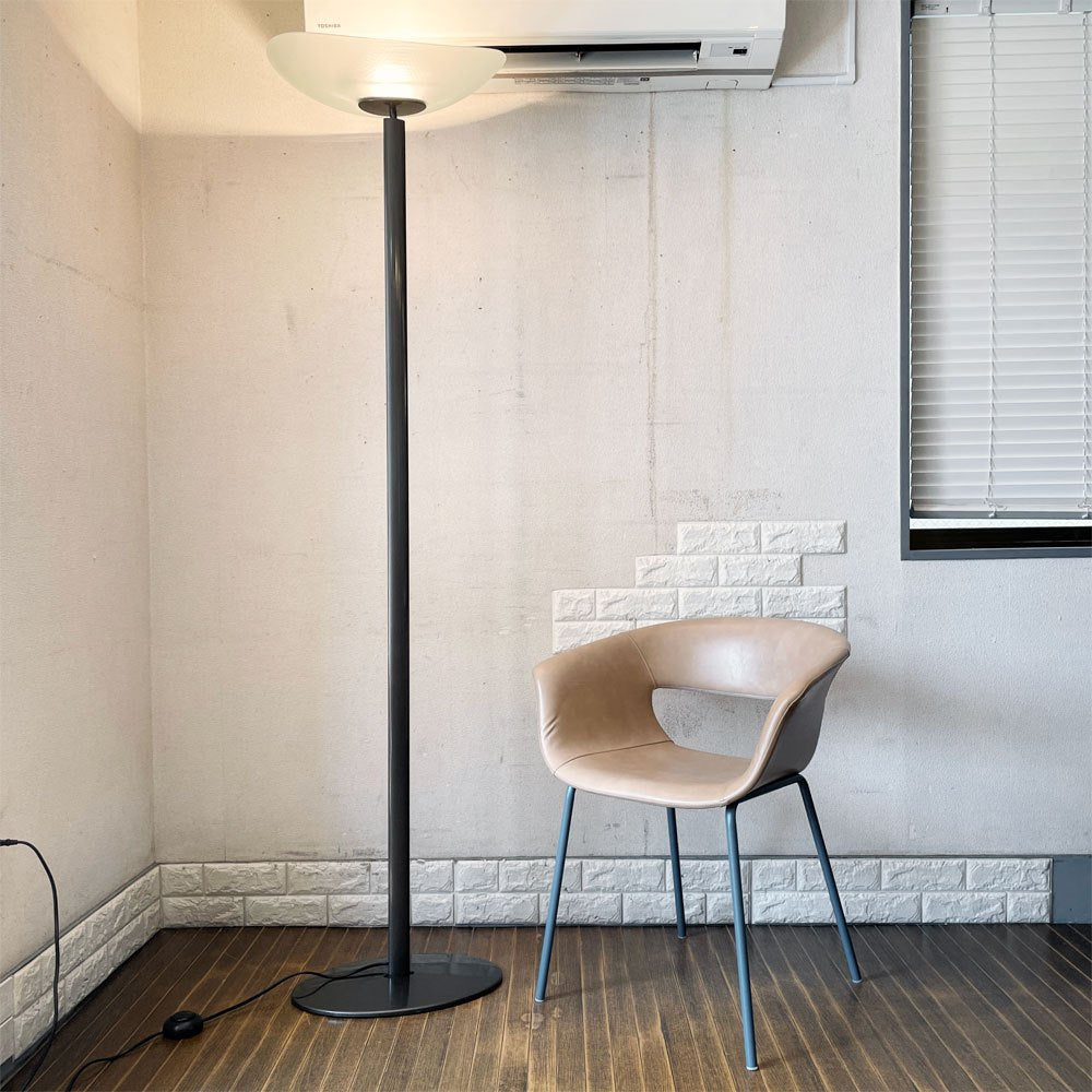 アルテミデ Artemide テベ Tebe フロアライト スタンドライト アッパーライト H193cm フロストガラスシェード エルネスト・ジスモンディ イタリアモダン 廃番 ◎