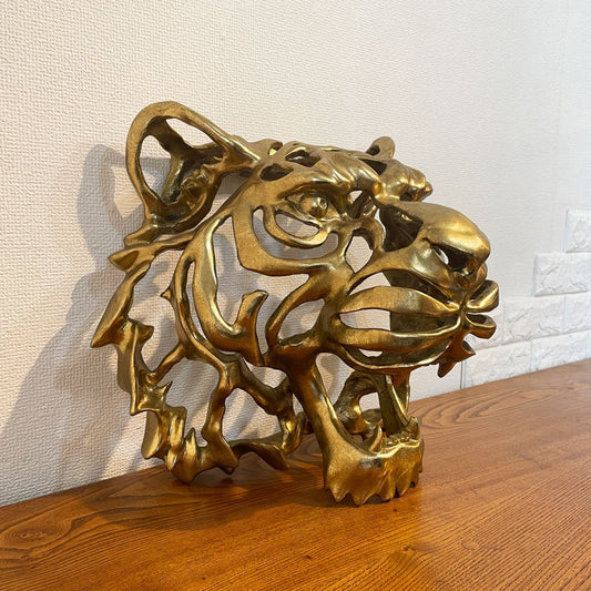 カレ KARE タイガーゴールド ウォールデコレーション 合成樹脂 虎 動物 オブジェ 壁掛けインテリア ドイツ ◎