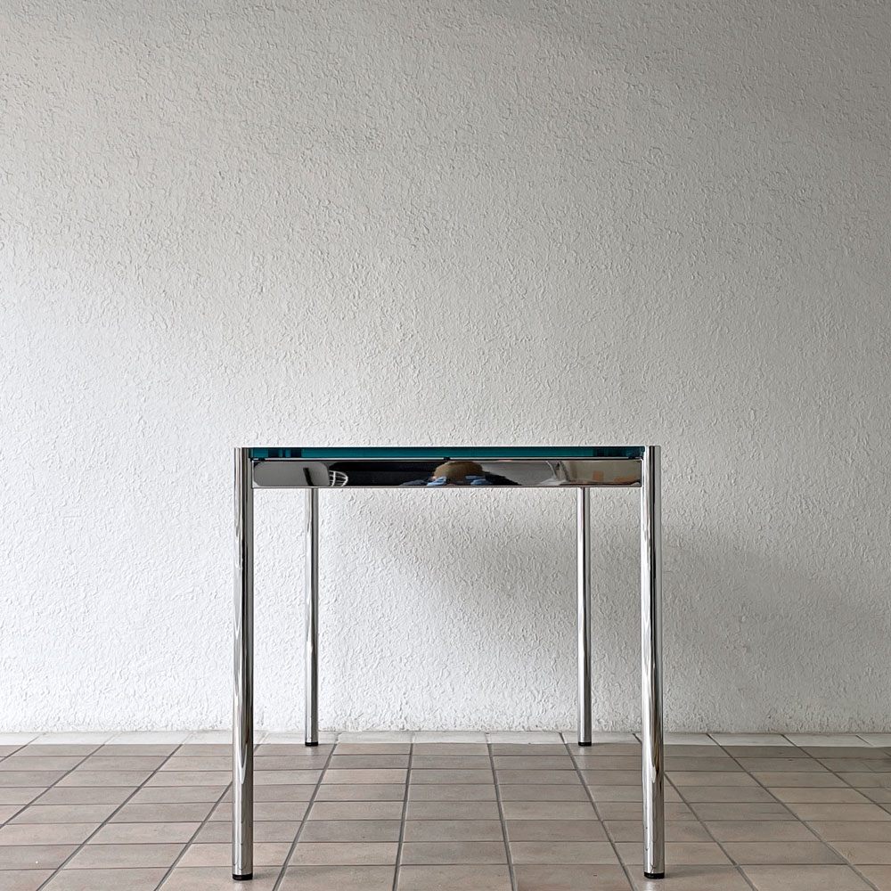 USMハラー USM Haller モジュラーファニチャー Modular Furniture ハラーテーブル ワークテーブル W150 ガラス天板 ブルー系 スイス ◇