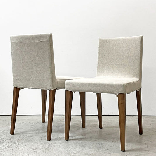 アクタス ACTUS エフビー FB ダイニングチェア 2脚セット ウォールナット材 テーパーレッグ カバーリング 廃番 ナチュラルモダン ●