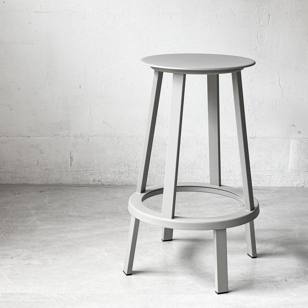 ヘイ HAY リボルバー バースツール ロー REVOLVER BAR STOOL LOW H65cm スカイグレー 回転式座面 レオン・ランズメイヤー デンマーク 定価¥51,700- B ★