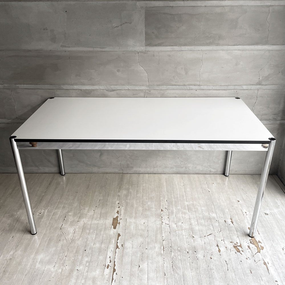 USMハラー USM Haller モジュラーファニチャー ハラーテーブル ワーキングデスク パールグレーラミネート(ホワイト) W150cm 高さ調整機能付き アジャスター オフィス家具 スイス ♪