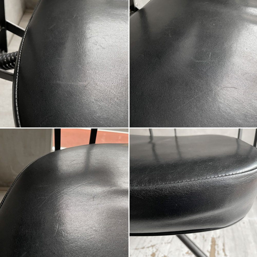 トラックファニチャー TRUCK FURNITURE デスクワークチェア DESKWORK CHAIR アームチェア レザー 本革 L-4ブラック オーク材 回転式昇降 定価 ￥183,700-