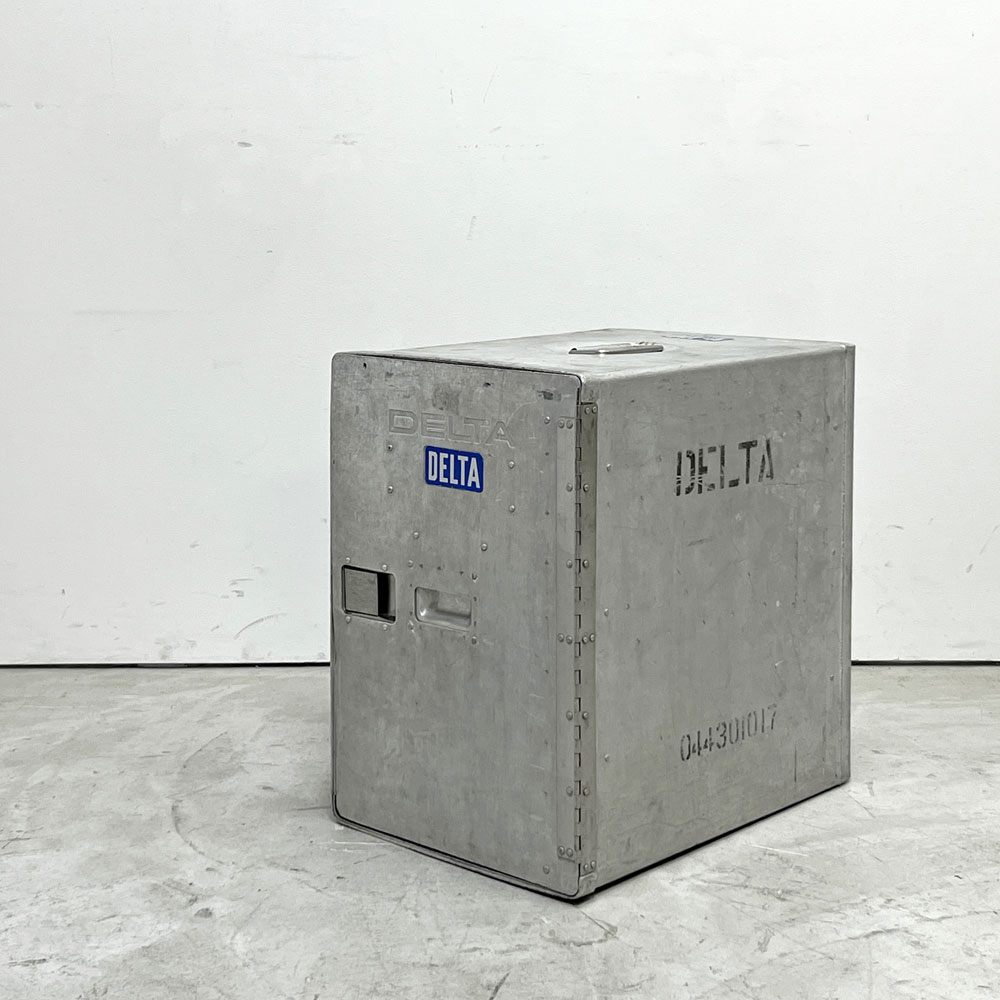 DELTA航空 ビンテージ ギャレーコンテナ ボックス Galley Box アルミ製 1ドア 6段 棚板付き 1960～70`s US Vintage D ●