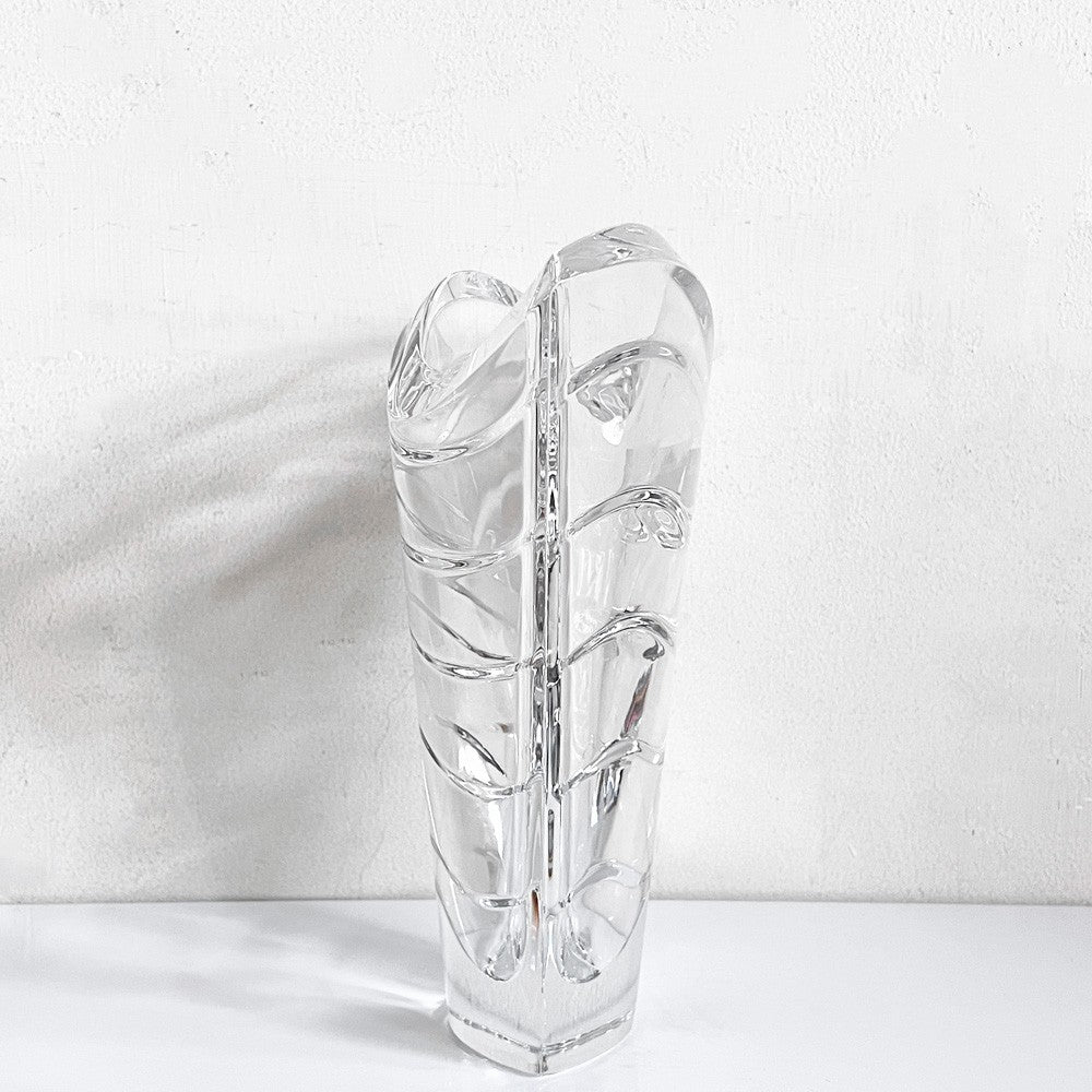 バカラ Baccarat ウェーブ Wave フラワーベース クリスタルガラス  H22.5cm フランス 箱付き未使用品 ■