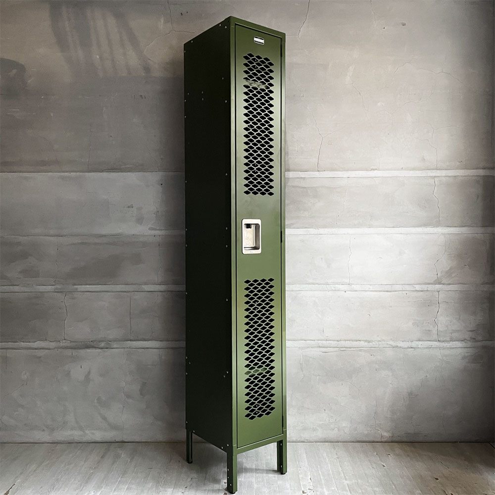 WHOLE EQUIPMENT CATALOG ジェネラルスチールロッカー シングル カーキ スチールキャビネット インダストリアル 店舗什器 廃番 ♪