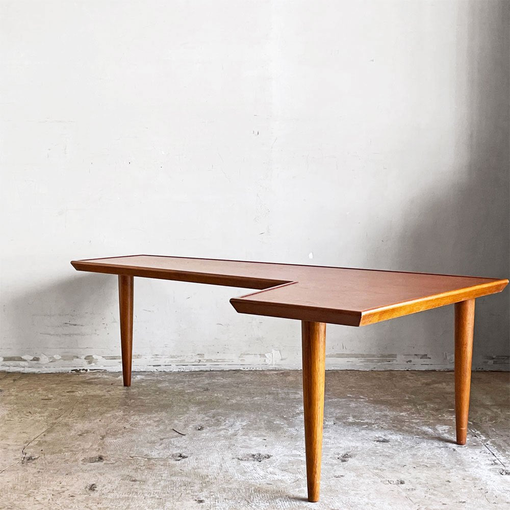 パシフィックファニチャーサービス P.F.S ラダーティーテーブル RUDDER TEA TABLE コーヒーテーブル 樺材 L字型天板 3本脚 ■